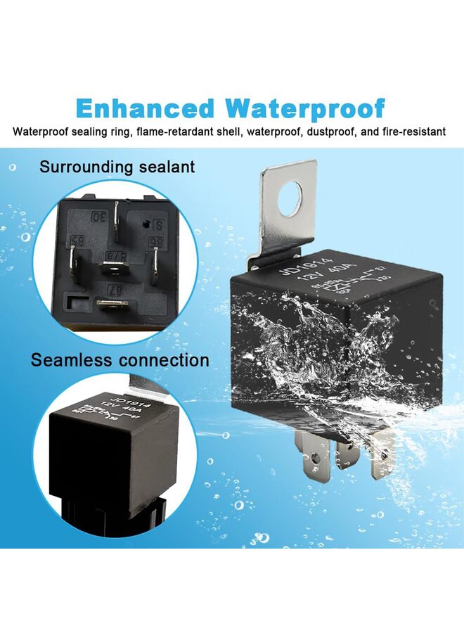 LAMAY 10 PCS 5-Pin 40A 12V Relay Switch, High-Power Water&Dust Resistant 5 Pin Fuel Pump Relay, Muilty-Purpose 4 Pin Relay for Car Motor HeadlAmps, Engine Compartment, Horn, Fuel Pumps - Image 4